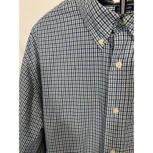 Chaps Easy Care Long Sleeved Mens Shirt‎ Button Down Blues Size XL